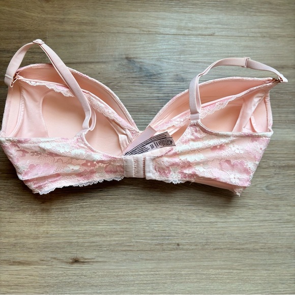 Victoria’s Secret Nursing Bra Pink Lace Wireless Size 36DDD/F LIKE NEW - Picture 4 of 5